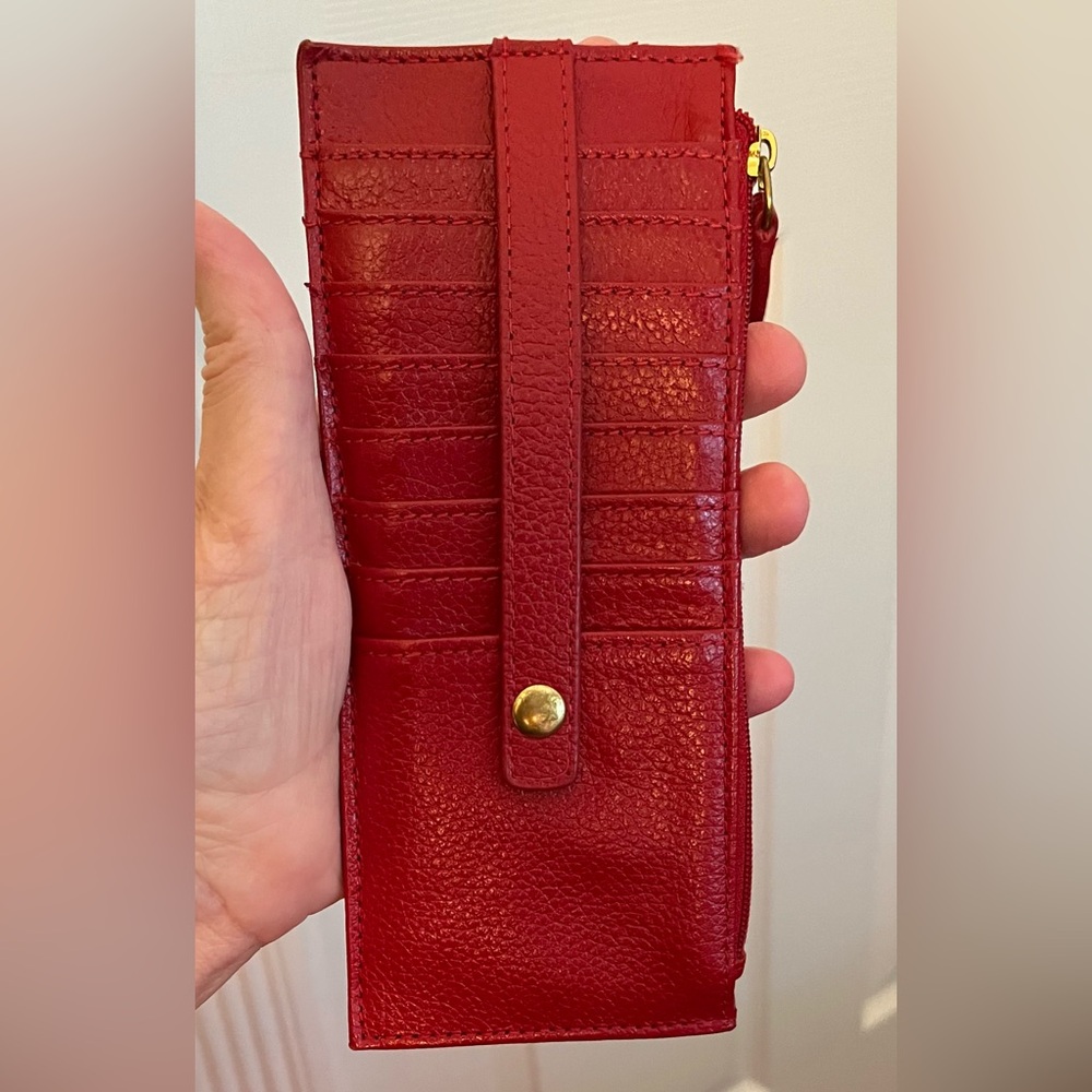 LODIS RED LEATHER CARD HOLDER! GORGEOUS!
